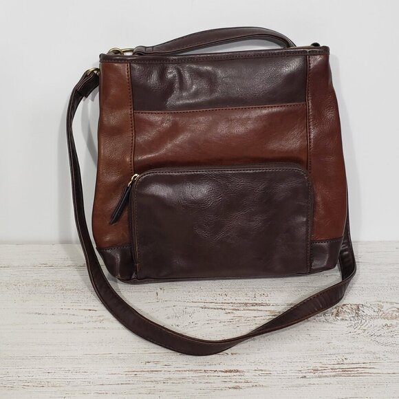 Tignanello Brown Leather Purse Shoulder Bag Crossbody - Picture 5 of 7
